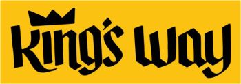 Kings way black on yellow rectangle 600px