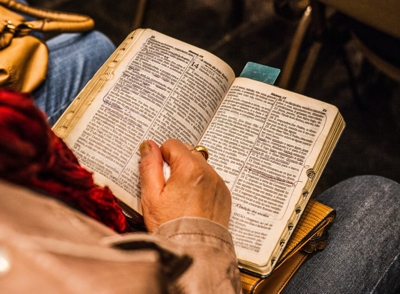 Person reading the Bible