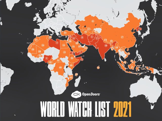 World Watch List 2021: the 50 countries where it is most dangerous to be a Christian. The top 5 are North Korea, Afghanistan, Somalia, Libya and Pakistan.